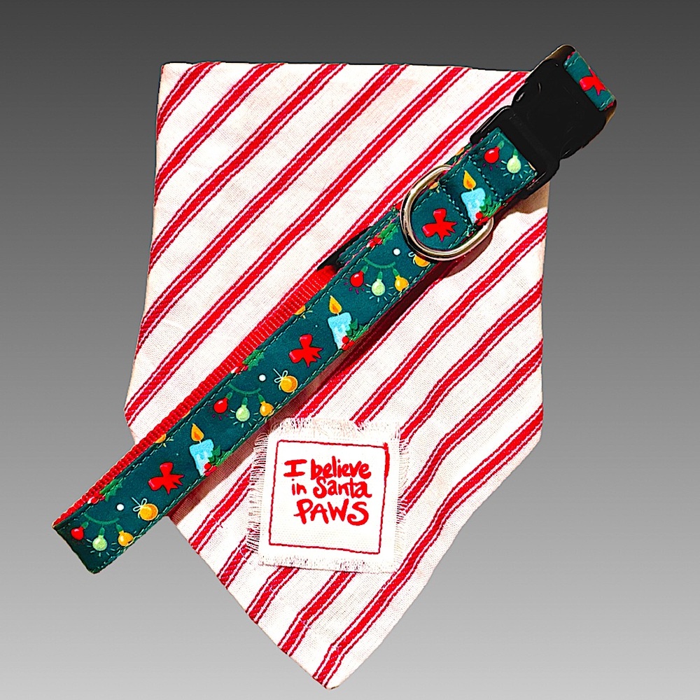 NWOT Christmas‎ Bandana & Collar-XL